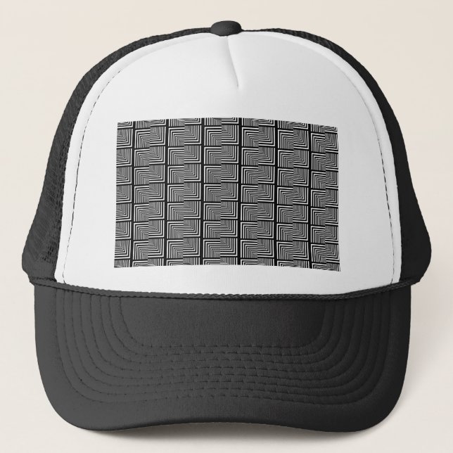 Chequered Square Seamless Chequerboard Optical Par Trucker Hat (Front)