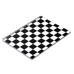 Chequered squares black and white geometric retro notebook