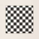 Chequered squares black and white geometric retro scarf<br><div class="desc">Chequered squares black and white geometric retro pattern Scarf gift for anyone. Cool retro chequered geometric square pattern design. Vintage tile black and white modern chequered.</div>
