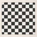 Chequered squares black and white geometric retro  scarf<br><div class="desc">Chequered squares black and white geometric retro pattern gift for anyone. Cool retro chequered geometric square pattern design. Vintage tile black and white modern chequered.</div>