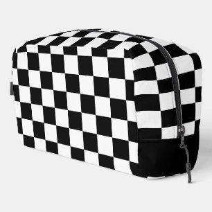 Chequered squares Black and White geometry pattern Dopp Kit