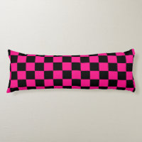 Chequered squares hot pink black geometric retro