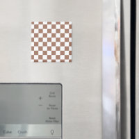 Chequered squares mocha brown white geometric retr