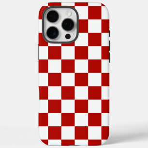 Chequered squares red white geometric retro iPhone 16 pro max case