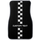 Chequered Stripe Car Floor Mats - with custom text