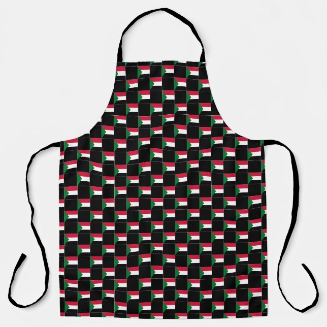 Chequered Sudan Flag Pattern  Apron (Front)