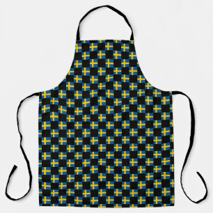 Chequered Sweden Flag Pattern Apron