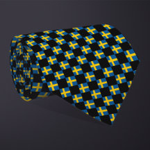 Chequered Sweden Flag Pattern 