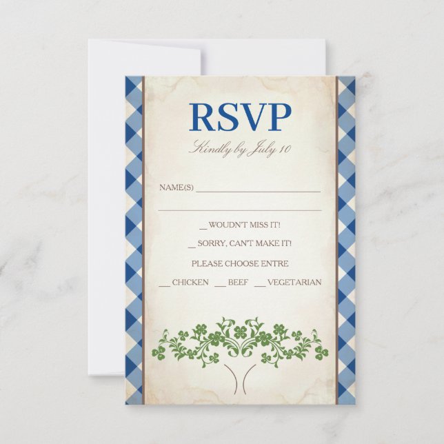 Chequered Tablecloth RSVP Invitation (Front)