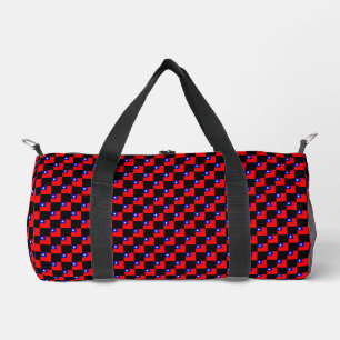 Chequered Taiwan Flag Pattern Duffle Bag
