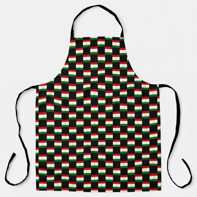 Chequered Tajikistan Flag Pattern  Apron (Front)