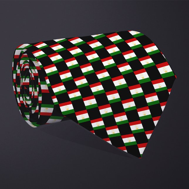 Chequered Tajikistan Flag Pattern  Tie (Creator Uploaded)