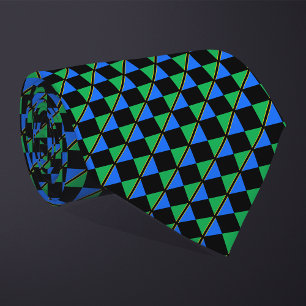 Chequered Tanzania Flag Pattern Tie
