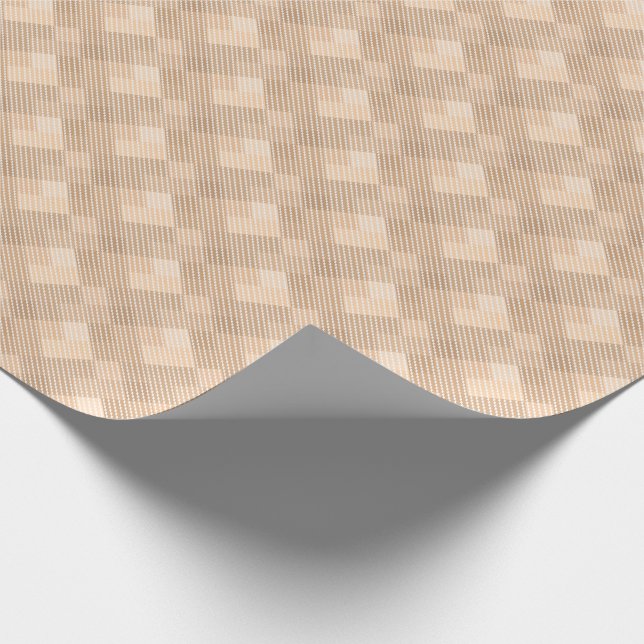 chequered tartan plaid classic beige brown texture wrapping paper (Corner)