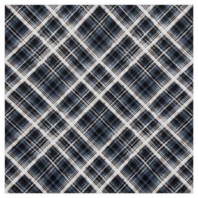 chequered tartan plaid classic black white texture fabric (Swatch)