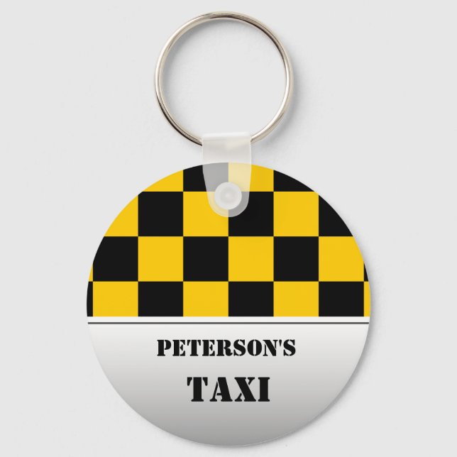 Chequered taxi monogram key ring (Front)