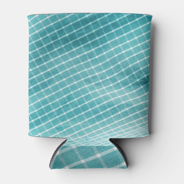 Chequered textile closeup, detailed texture. can cooler (Front)