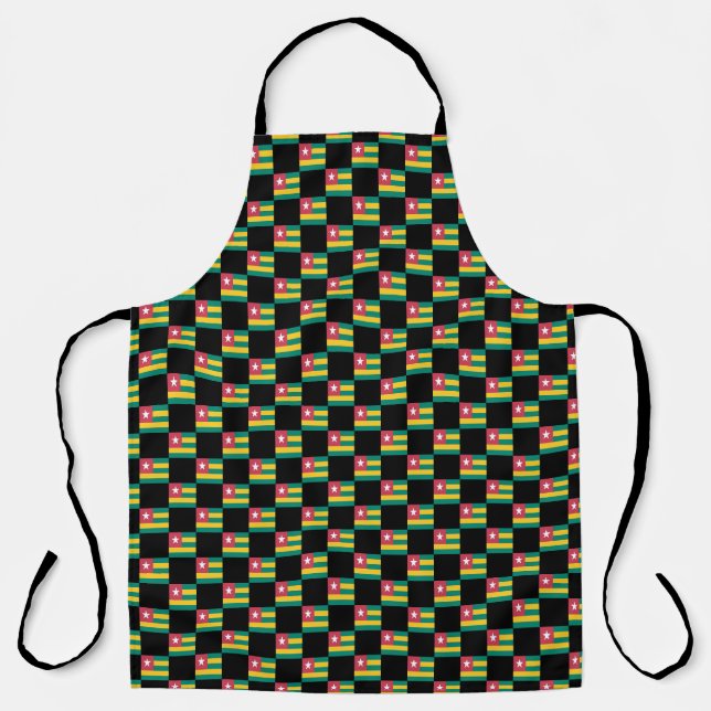 Chequered Togo Flag Pattern  Apron (Front)