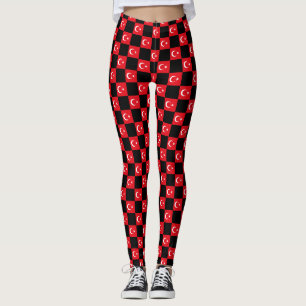 Chequered Turkey Flag Pattern Leggings