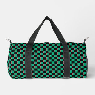 Chequered Turkmenistan Flag Pattern Duffle Bag