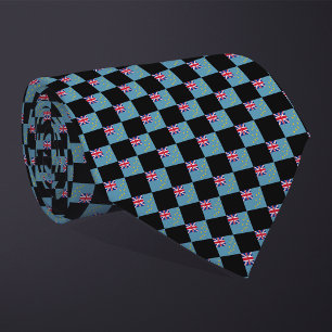 Chequered Tuvalu Flag Pattern  Tie
