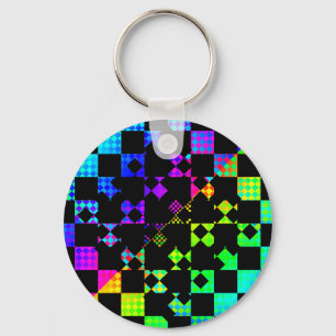 Chequered Twist by Kenneth Yoncich Key Ring