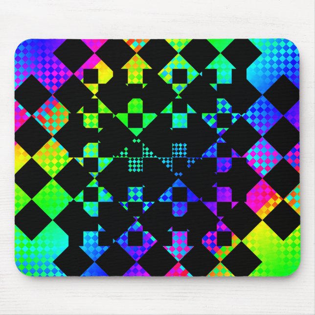 Chequered Twist by Kenneth Yoncich Mouse Pad (Front)