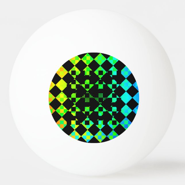 Chequered Twist by Kenneth Yoncich Ping Pong Ball (Front)