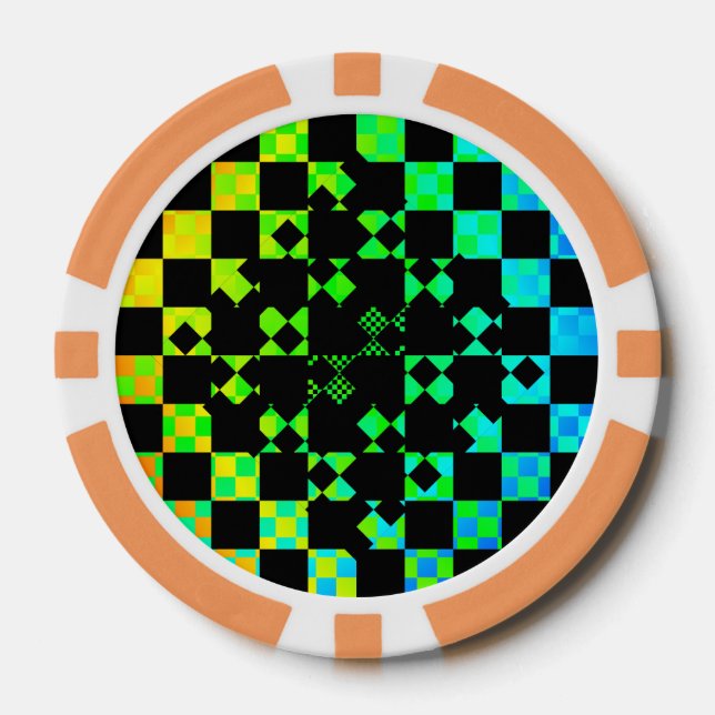 Chequered Twist by Kenneth Yoncich Poker Chips (Front)