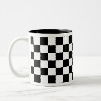 Chequered Two-Tone Coffee Mug