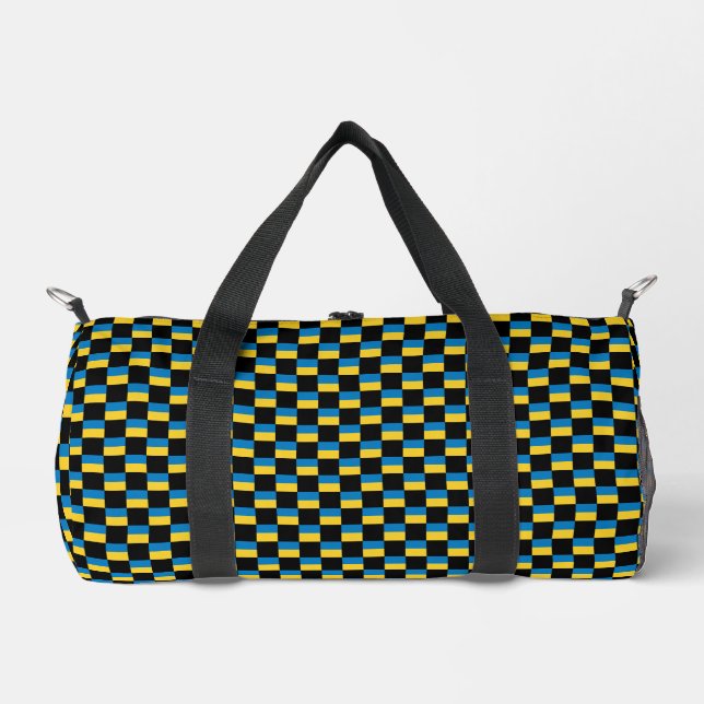 Chequered Ukraine Flag Pattern  Duffle Bag (Front)