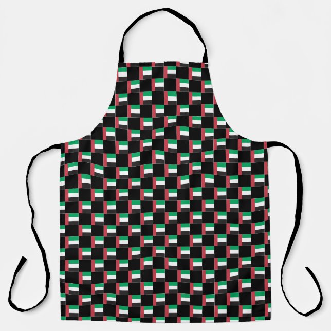 Chequered United Arab Emirates Flag Pattern  Apron (Front)