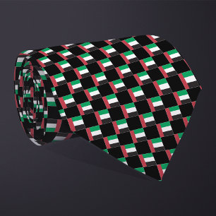 Chequered United Arab Emirates Flag Pattern Tie