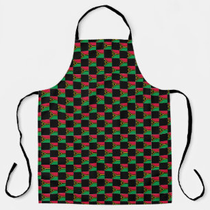 Chequered Vanuatu Flag Pattern Apron