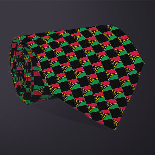 Chequered Vanuatu Flag Pattern Tie