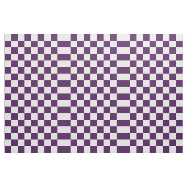 Chequered Violet and White Geometric Fabric (Yard)