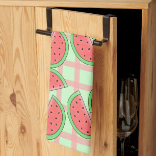 chequered watermelon kitchen towel