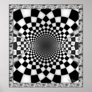 Chequered Waves Tunnel Poster