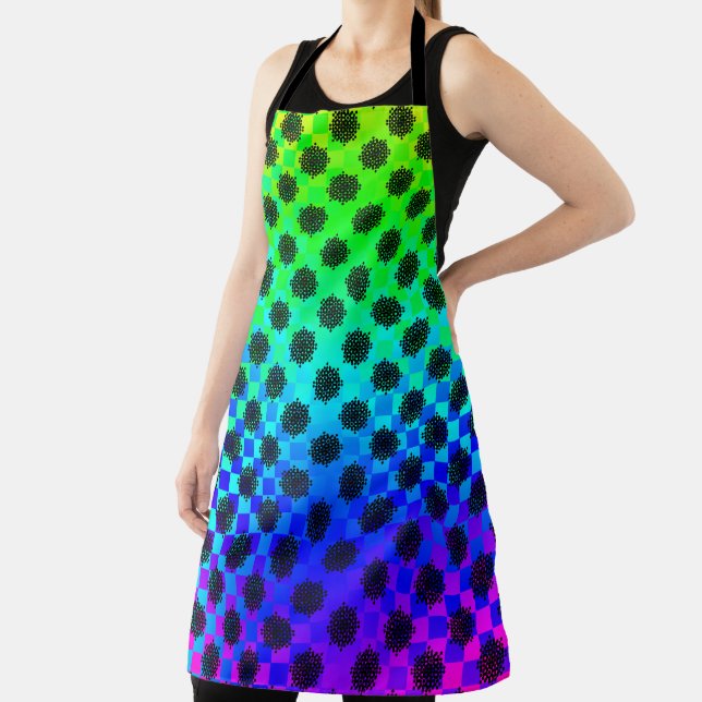 Chequered Wheels by Kenneth Yoncich Apron (Insitu)