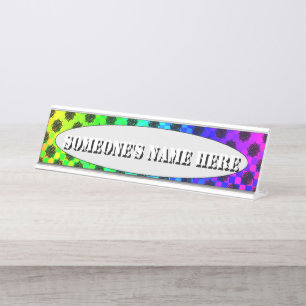 Chequered Wheels by Kenneth Yoncich Desk Name Plate