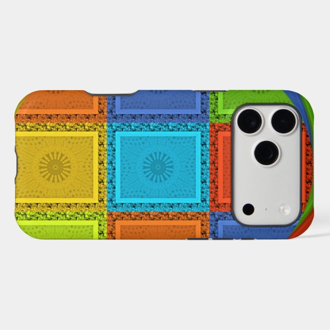 Chequered Whirl Art Print (Back (Horizontal))