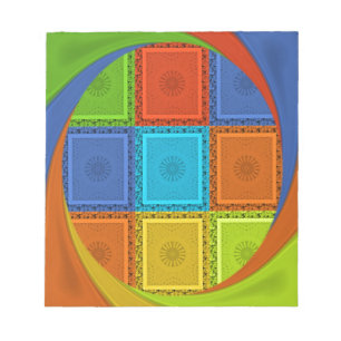 Chequered Whirl Art Print Notepad