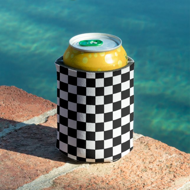 Chequered White and Black  Can Cooler (In Situ Pool)