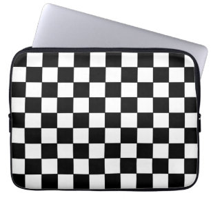 Chequered White and Black  Laptop Sleeve