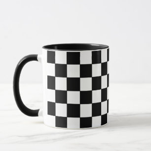 Chequered White and Black  Mug