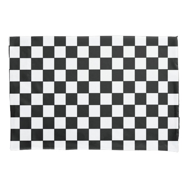 Chequered White and Black  Pillowcase (Front)
