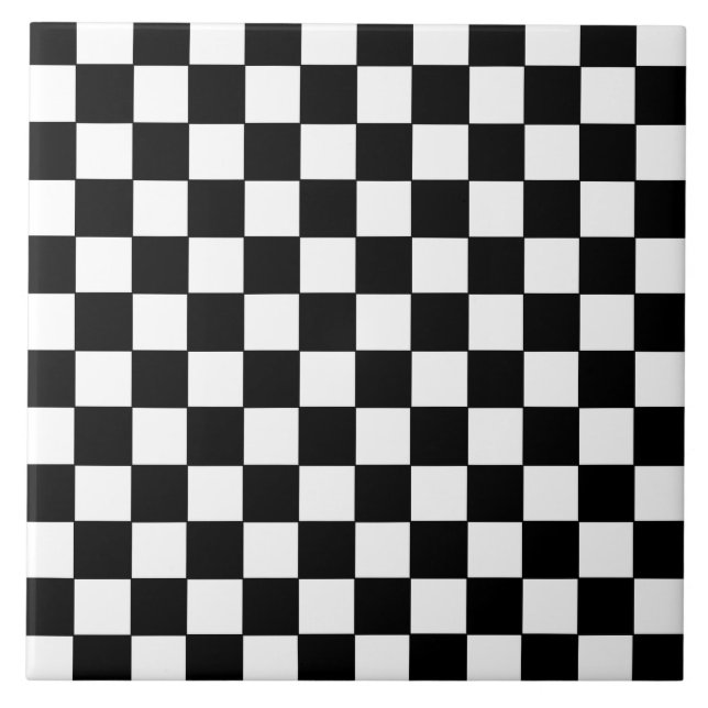 Chequered White and Black  Tile (Front)