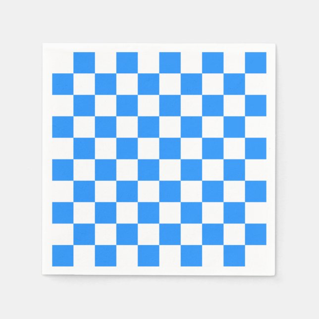 Chequered - White and Blue Napkin (Front)