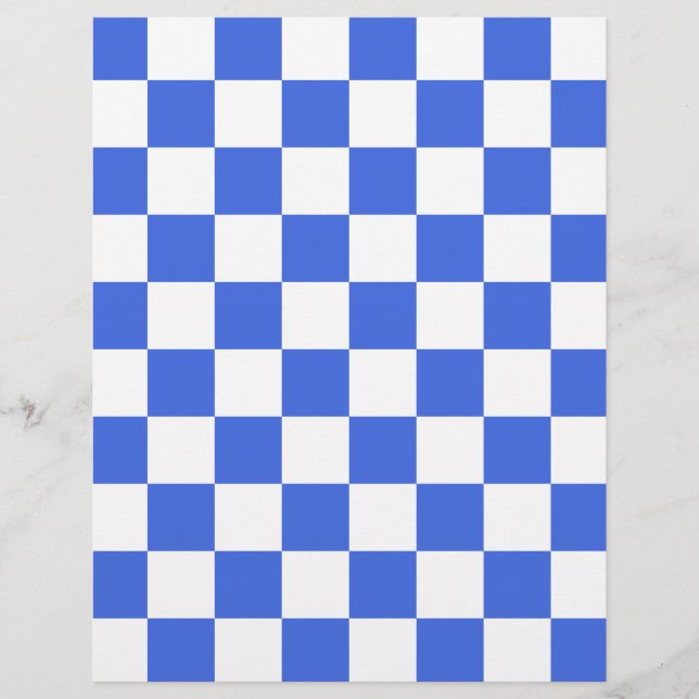 Chequered - White and Royal Blue (Front)