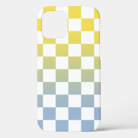 Chequered Yellow to Light Blue Ombré Pattern